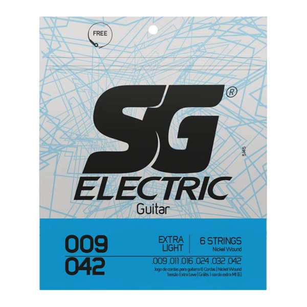 ENCORDOAMENTO GUITARRA 009-042 EXTRA LEVE NÍQUEL 5145 - SG SOUND GENERATION