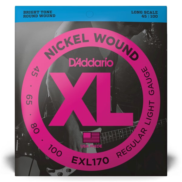ENCORDOAMENTO CONTRABAIXO 4 CORDAS 045-100 REGULAR LIGHT/ESCALA LONGA EXL170 - D´ADDARIO