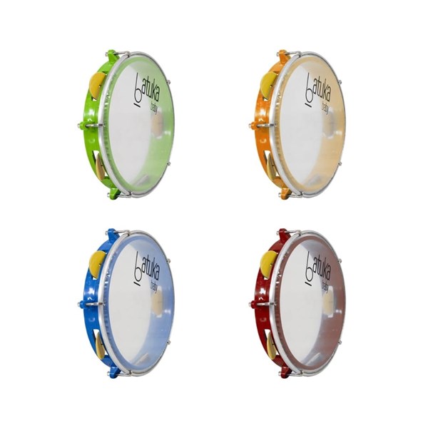 PANDEIRO INFANTIL 08" ABS PELE CRISTAL PRATINELA DE PLÁSTICO CORES DIVERSAS 60046 - BATUKA
