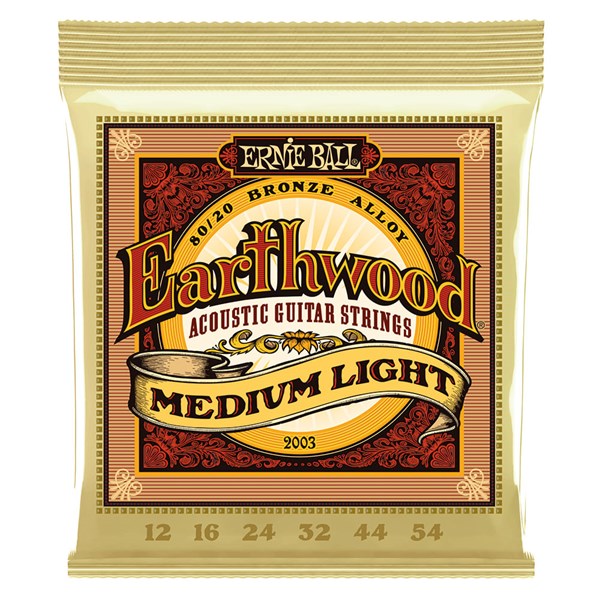 ENCORDOAMENTO VIOLÃO AÇO 012-054 COM BOLINHA 80/20 BRONZE ALLOY EARTHWOOD MEDIUM LIGHT 2003 - ERNIE BALL
