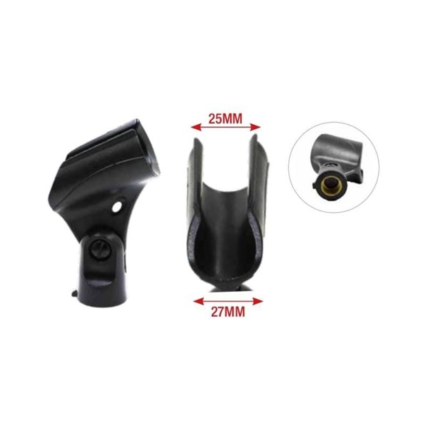 CACHIMBO PARA MICROFONE COM FIO DE ROSCA  METÁLICA PRETO 54.2.7 - MXT