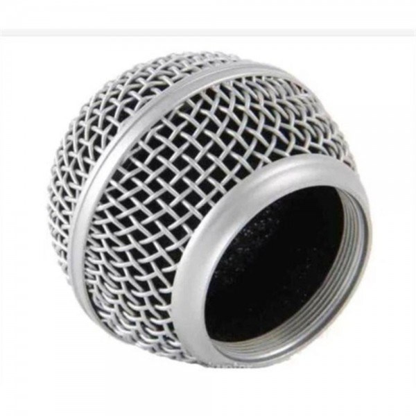 GLOBO METÁLICO PRATA 56MM ALTURA / 31MM ROSCA PARA MICROFONE SEM FIO 54.2.11 - MXT