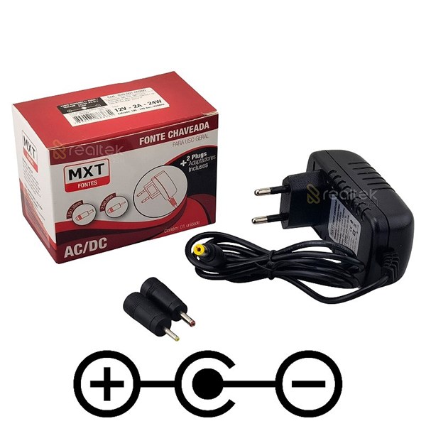 FONTE 09V 2A (C-) PLUG P4 417 - A LOJA DOS TRANSFORMADORES