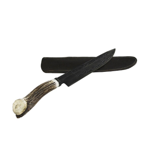Faca 09 Damasco 5mm Larga Cabo Cervo Onix
