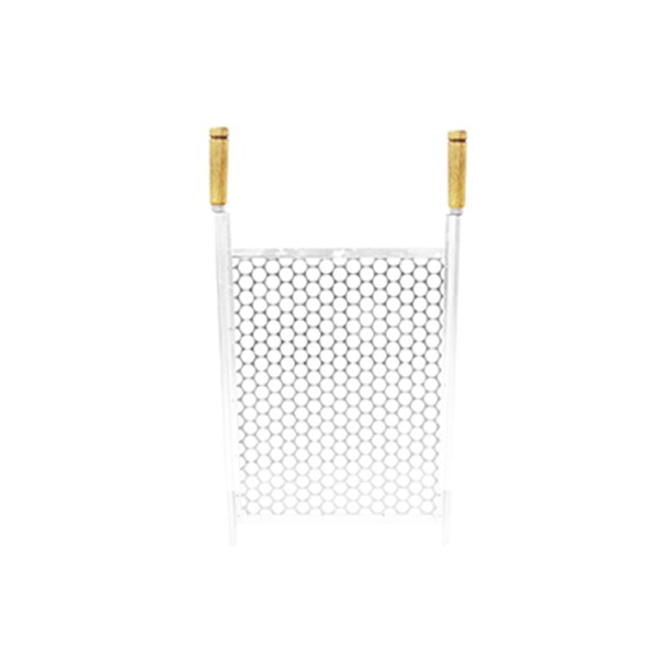 Grelha Inox Moeda 40X50cm Cabo Madeira