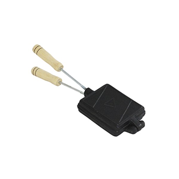 Sanduicheira Ferro Fundido Cabos Madeira 1 Pão Forma