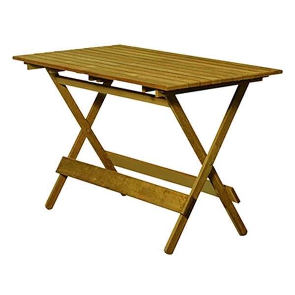 Conjunto Dobrável Mesa 120X70cm 4 Cadeiras Madeira Nobre Natural