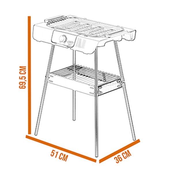 Churrasqueira Elétrica Grill Suporte Pedestal  220V