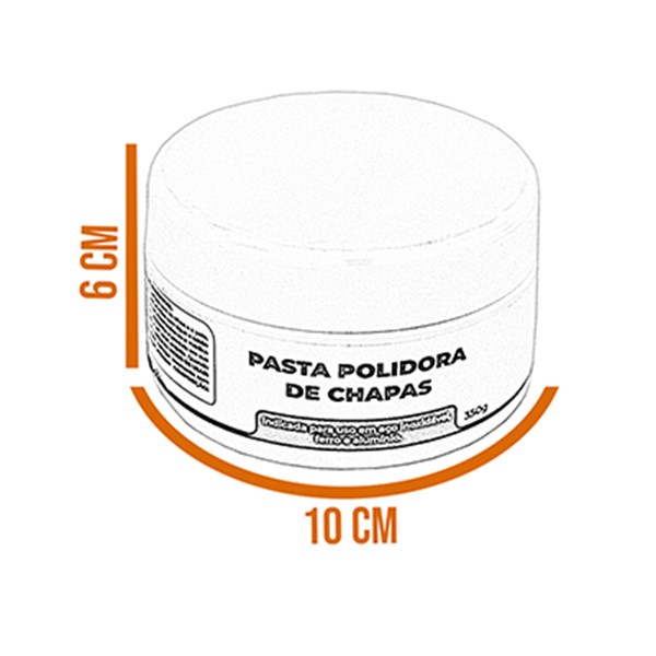 Pasta Polidora de Chapas Inox Ferro Alumínio 350g