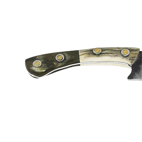 Faca 06 Inox 420C Brut Forge 2mm Cabo Chifre Tesoura