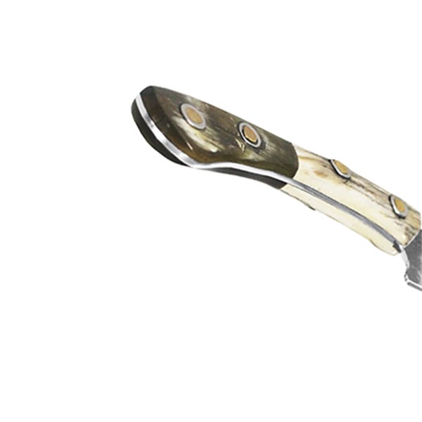 Faca 06 Inox 420C Brut Forge 2mm Cabo Chifre Tesoura