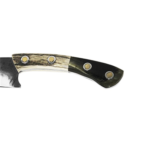 Faca 06 Inox 420C Brut Forge 2mm Cabo Chifre Tesoura