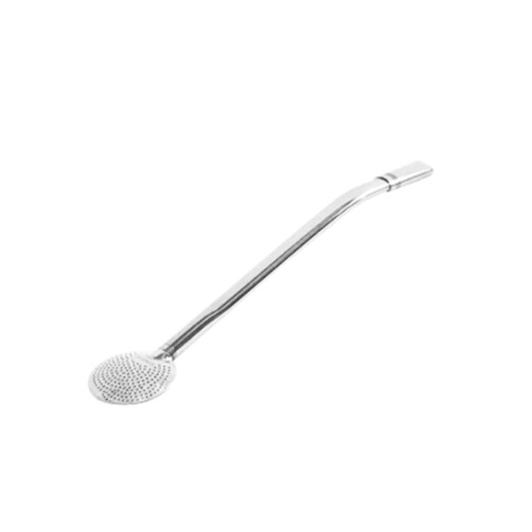 Bomba Chimarrão Inox Média Lisa Bocal Rosca