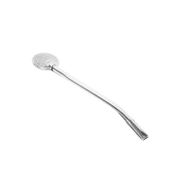 Bomba Chimarrão Inox Média Lisa Bocal Rosca