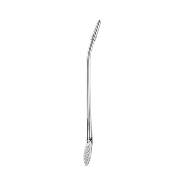 Bomba Chimarrão Inox Média Lisa Bocal Rosca