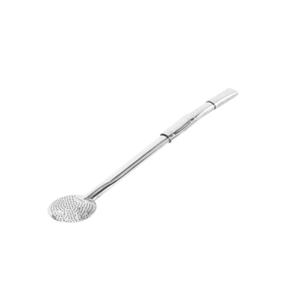 Bomba Chimarrão Inox Média Chata Resfriador Bocal Duplo