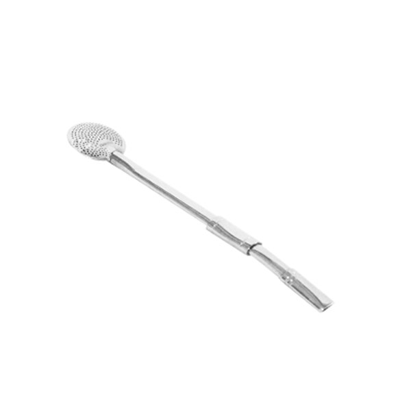 Bomba Chimarrão Inox Média Chata Resfriador Bocal Duplo