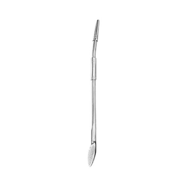 Bomba Chimarrão Inox Média Chata Resfriador Bocal Duplo
