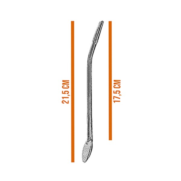 Bomba Chimarrão Inox Pequena Lisa Chata Fino Bocal Bojo Duplo Rosca