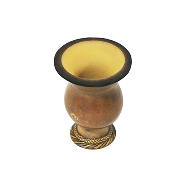 Cuia Chimarrão Porongo Especial Liso Bocal Queimado Pé Epóxi