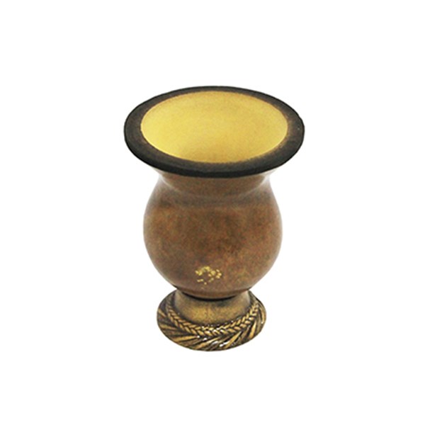 Cuia Chimarrão Porongo Especial Liso Bocal Queimado Pé Epóxi