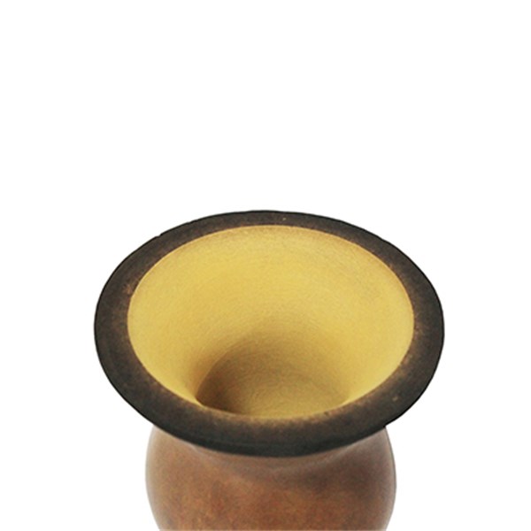 Cuia Chimarrão Porongo Especial Liso Bocal Queimado Pé Epóxi