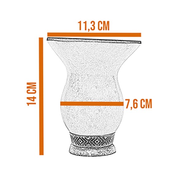 Cuia Chimarrão Porongo Liso Média Bocal Queimado Pé Metal