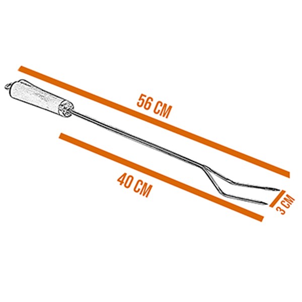 Garfo Churrasco 40cm Inox 420 Cabo Osso