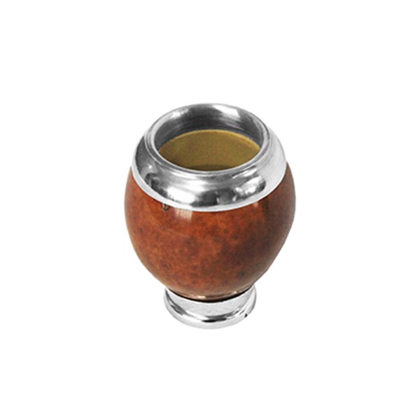 Cuia Chimarrão Porongo Torpedo Liso Bocal Inox Pé Metal