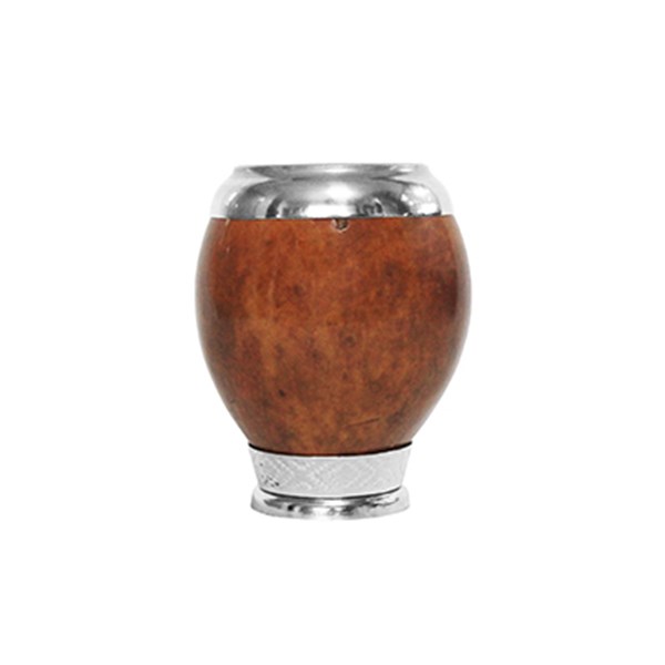 Cuia Chimarrão Porongo Torpedo Liso Bocal Inox Pé Metal