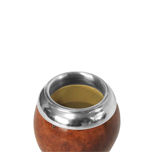 Cuia Chimarrão Porongo Torpedo Liso Bocal Inox Pé Metal