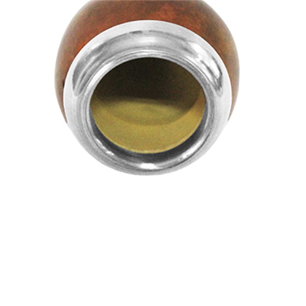 Cuia Chimarrão Porongo Torpedo Liso Bocal Inox Pé Metal