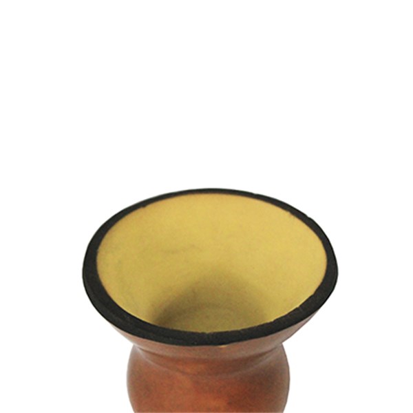 Cuia Chimarrão Porongo Tradicional Pequena Lisa Bocal Queimado Pé Epóxi