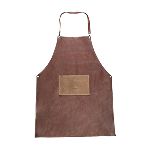 Avental Couro Legítimo Churrasco BBQ Marrom Terracota