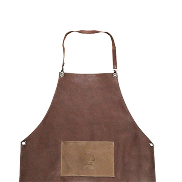 Avental Couro Legítimo Churrasco BBQ Marrom Terracota