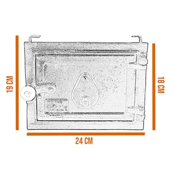 Porta Ferro Fundido Cinzeiro Fogão a Lenha 11,5X17,5cm