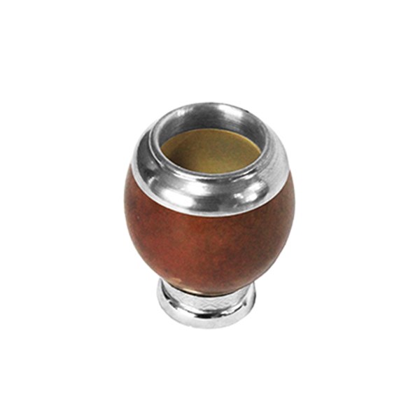 Cuia Chimarrão Porongo Torpedo Liso Bocal Inox Pé Metal