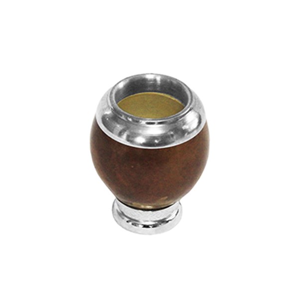 Cuia Chimarrão Porongo Torpedo Liso Bocal Inox Pé Metal