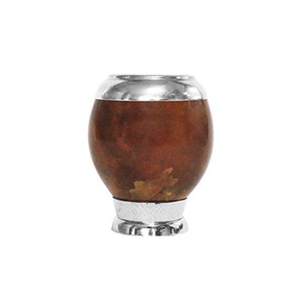Cuia Chimarrão Porongo Torpedo Liso Bocal Inox Pé Metal