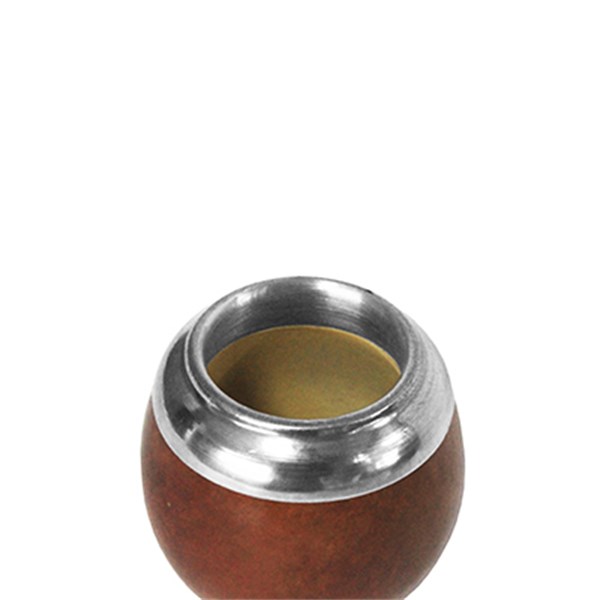 Cuia Chimarrão Porongo Torpedo Liso Bocal Inox Pé Metal