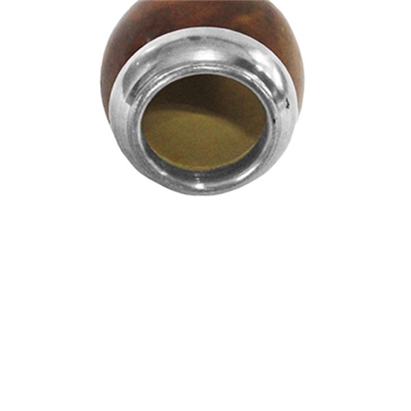 Cuia Chimarrão Porongo Torpedo Liso Bocal Inox Pé Metal
