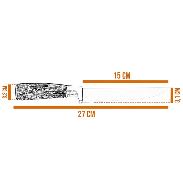 Faca 06 Inox 420 Cabo Cervo