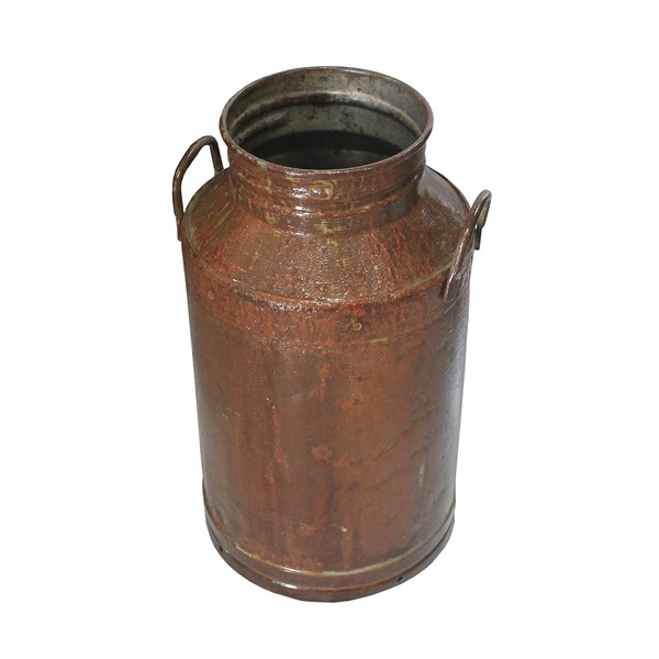 Galão Tambor Latão Tarro Leite Metal Decorativo 50L Verniz