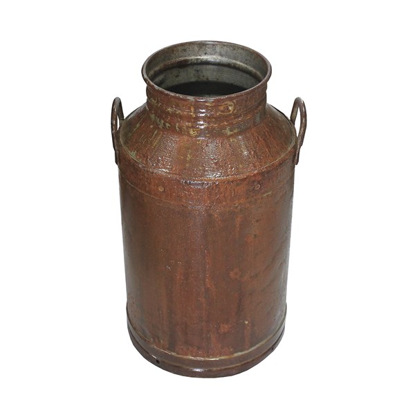 Galão Tambor Latão Tarro Leite Metal Decorativo 50L Verniz