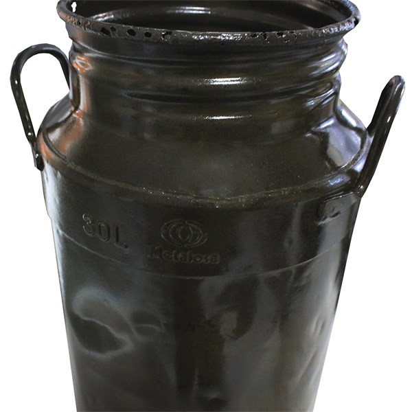 Galão Tambor Latão Tarro Leite Metal Decorativo 30L Verniz