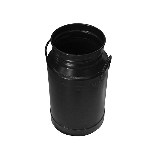 Galão Tambor Latão Tarro Leite Metal Decorativo 25L Preto