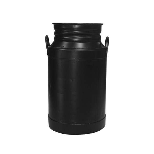 Galão Tambor Latão Tarro Leite Metal Decorativo 25L Preto