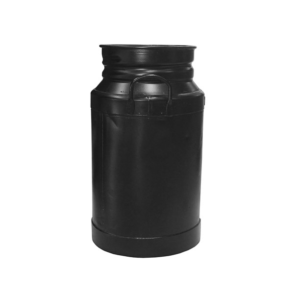 Galão Tambor Latão Tarro Leite Metal Decorativo 25L Preto
