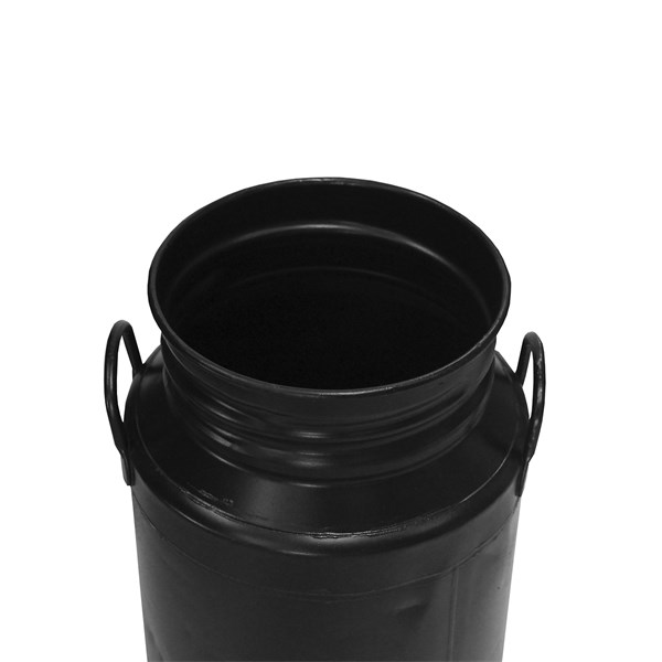 Galão Tambor Latão Tarro Leite Metal Decorativo 25L Preto