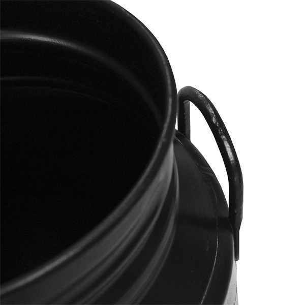 Galão Tambor Latão Tarro Leite Metal Decorativo 25L Preto